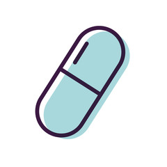 healthcare concept, medicine pill icon, line color style