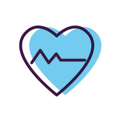 healthcare concept, cardio heart icon, line color style