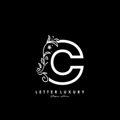 initial logo C letter luxury flourishes ornament logo template