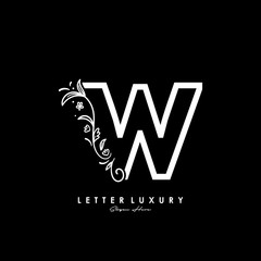 initial logo W letter luxury flourishes ornament logo template