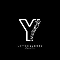 initial logo Y letter luxury flourishes ornament logo template