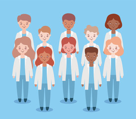 Obraz premium group of doctors , staff and medical team