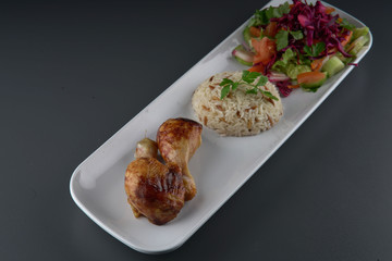 Chicken meat and rice
