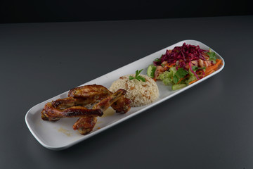 Chicken meat and rice