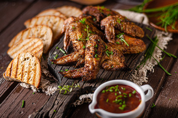 Grilled barbecue chicken wings