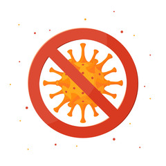 Corona virus icon in cartoon style, vector