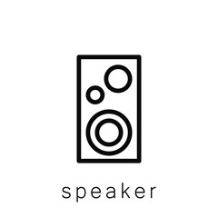 Fototapeta na wymiar Speaker Icon , Template Logo Design Vector Emblem Isolated Illustration , Sound Business Volume Outline Solid Background White 