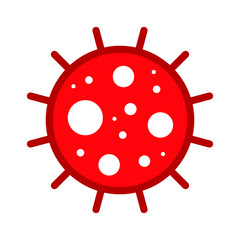 Wuhan Corona Virus, Covid-19, nCOV, MERS-CoV Novel Coronavirus Cell Stamp. Covid 19 Red Vector. Epidemic Warning Symbol or Sign, Risk Zone Sticker. Asian Respiratory Syndrome Disease.