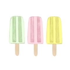 Colorful popsicle isolated on white background