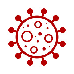Wuhan Corona Virus, Covid-19, nCOV, MERS-CoV Novel Coronavirus Cell Stamp. Covid 19 Red Vector. Epidemic Warning Symbol or Sign, Risk Zone Sticker. Asian Respiratory Syndrome Disease.