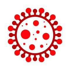 Wuhan Corona Virus, Covid-19, nCOV, MERS-CoV Novel Coronavirus Cell Stamp. Covid 19 Red Vector. Epidemic Warning Symbol or Sign, Risk Zone Sticker. Asian Respiratory Syndrome Disease.