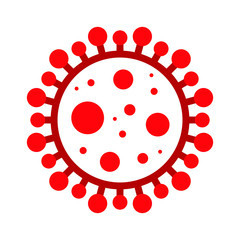 Wuhan Corona Virus, Covid-19, nCOV, MERS-CoV Novel Coronavirus Cell Stamp. Covid 19 Red Vector. Epidemic Warning Symbol or Sign, Risk Zone Sticker. Asian Respiratory Syndrome Disease.