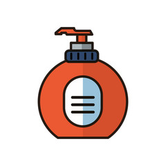 disinfectant plastic bottle product with push dispenser flat style