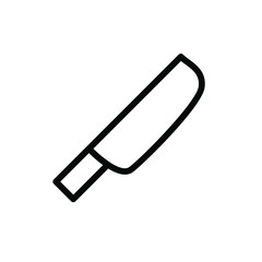 Knife Icon , Kitchen Template Logo Design Emblem Isolated Illustration , Outline Solid Banckground White
