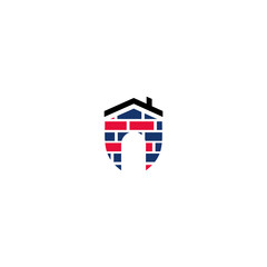 Naklejka premium brick house logo icon vector isolated