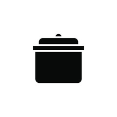 Pan Icon Template Logo Design , Simple Emblem Isolated Illusration Outline Solid Background White
