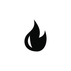 Fire Icon Design, Template Logo Emblem Isolated Illustration , Outline Solid Background White Hot Danger
