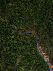 aerial view of road