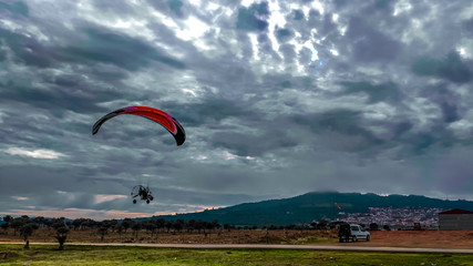 paraglider in the sky