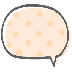 吹き出し　枠　水玉　ピンク　ドット