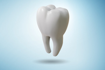 White tooth in dental concept - 3d rendering