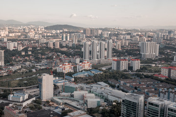 Top view of Kuala Lumpur at evening. Kuala Lumpur is the most beautiful urban place in Malaysia.