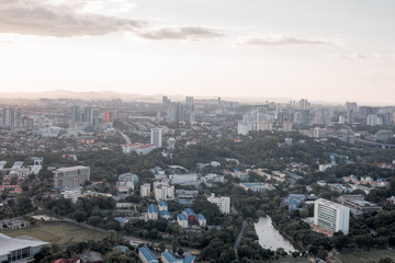 Top view of Kuala Lumpur at evening. Kuala Lumpur is the most beautiful urban place in Malaysia.