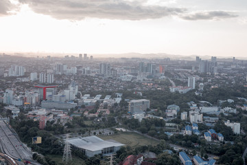 Top view of Kuala Lumpur at evening. Kuala Lumpur is the most beautiful urban place in Malaysia.