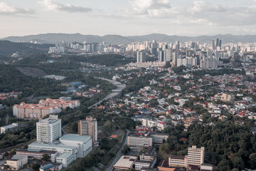 Top view of Kuala Lumpur at evening. Kuala Lumpur is the most beautiful urban place in Malaysia.