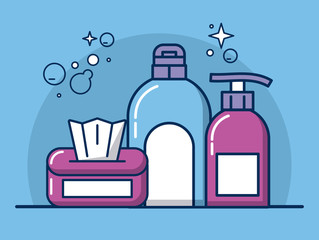 housekeeping tools and products icons