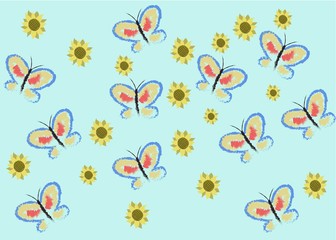 Fototapeta na wymiar Seamless Pattern Floral Illustration