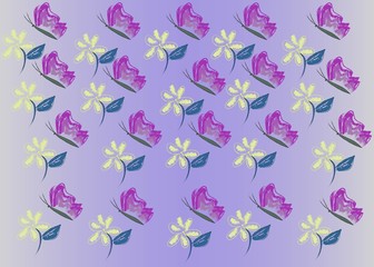 Naklejka na ściany i meble Seamless Pattern Floral Illustration