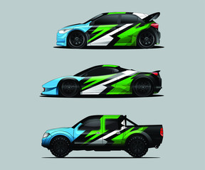 Car decal graphic wrap vector pack, abstract background