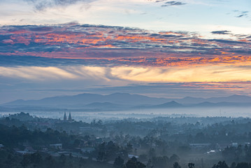 Beautiful sunrise morning in Bao Loc city