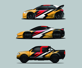 Car decal graphic wrap vector pack, abstract background