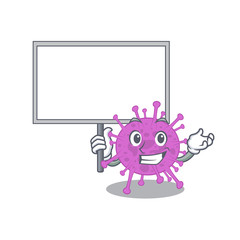 An icon of avian coronavirus mascot design style bring a board