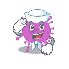 Sailor cartoon character of avian coronavirus with white hat