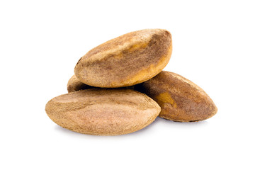 Fototapeta na wymiar Peeled Brazilian nut, outside the coconut, known as 