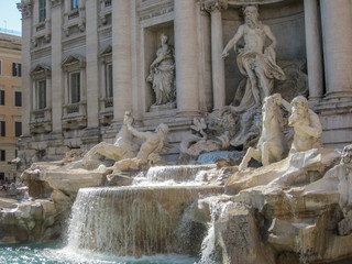 A shot of the Trevi Fountain in Rome
