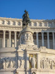 Fototapeta na wymiar A low angle shot of the Monument of Victor Emmanuel II