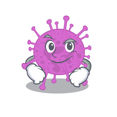 A mascot design of avian coronavirus having confident gesture