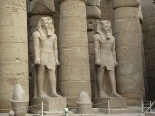 ancient Egyptian pharaoh statues