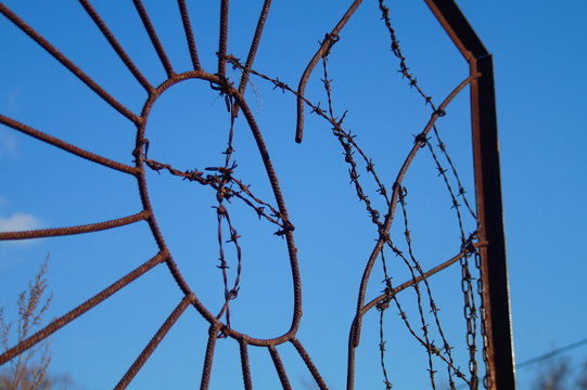 barbed wire fence