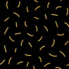 Abstract modern pop art vector seamless pattern with forms in trendy memphis 80s-90s style on dark background.