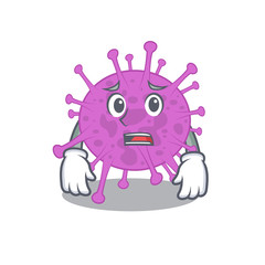 Cartoon design style of avian coronavirus showing worried face