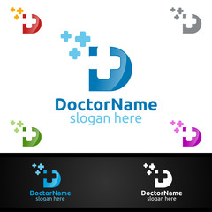 Doctor Cross Medical Hospital Logo for Emergency Clinic Drug store or Volunteers Concept