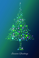 abstract christmas tree with stars