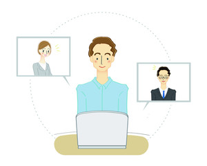 在宅勤務のイラスト