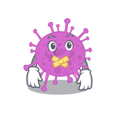 Avian coronavirus cartoon character style with mysterious silent gesture