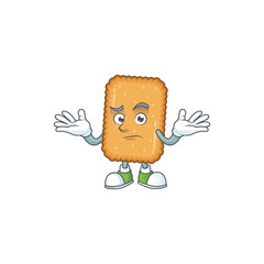 An image of biscuit in grinning mascot cartoon style
